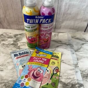 Mr Bubble Kids Twin Pack Foam Soap with Fizzy Tub Colors – Pink & Yellow
